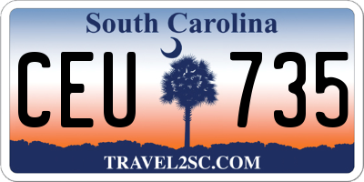 SC license plate CEU735