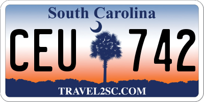 SC license plate CEU742