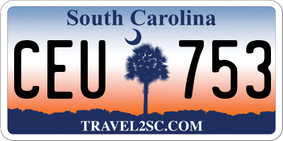 SC license plate CEU753