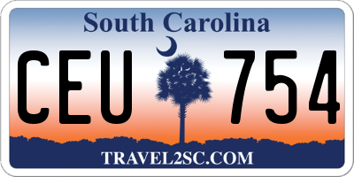 SC license plate CEU754