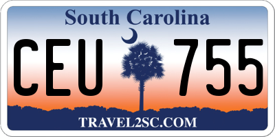 SC license plate CEU755