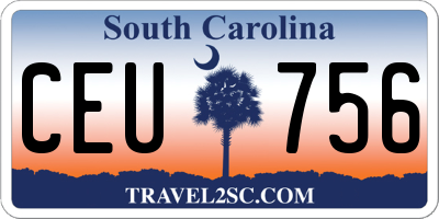 SC license plate CEU756