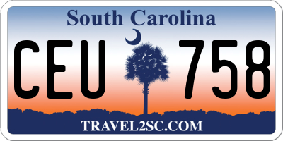 SC license plate CEU758