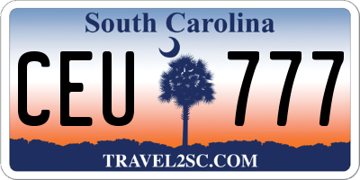 SC license plate CEU777