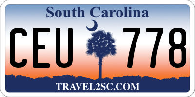 SC license plate CEU778