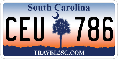 SC license plate CEU786