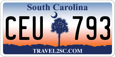 SC license plate CEU793