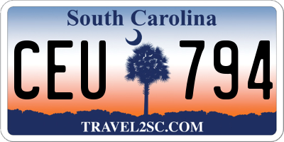 SC license plate CEU794