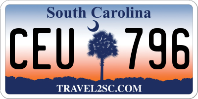 SC license plate CEU796