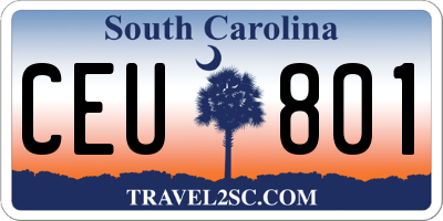SC license plate CEU801