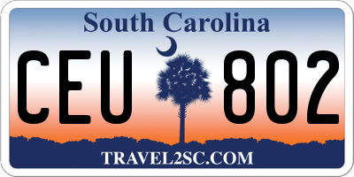 SC license plate CEU802