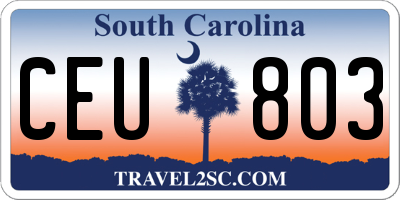 SC license plate CEU803