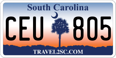 SC license plate CEU805