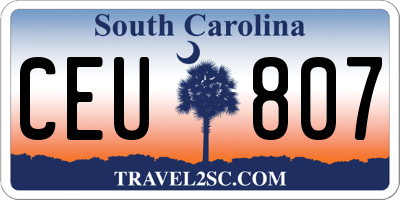 SC license plate CEU807
