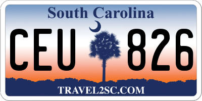 SC license plate CEU826