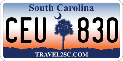 SC license plate CEU830