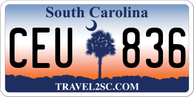 SC license plate CEU836