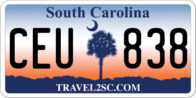 SC license plate CEU838