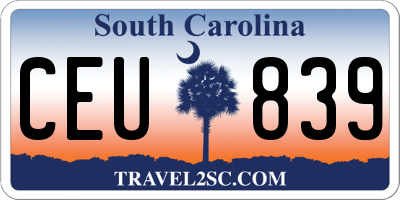 SC license plate CEU839