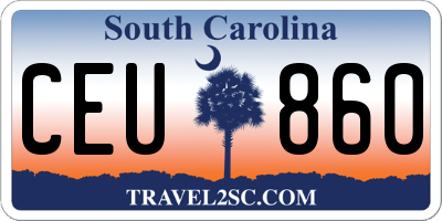 SC license plate CEU860