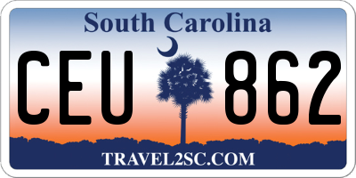 SC license plate CEU862
