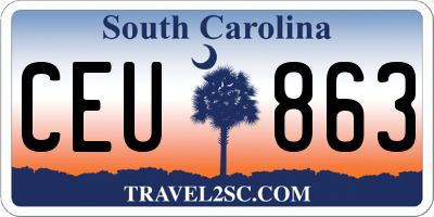 SC license plate CEU863