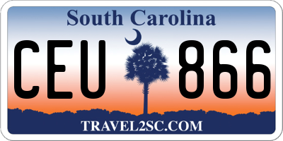 SC license plate CEU866