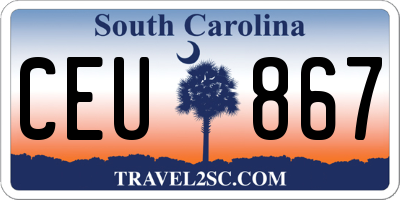 SC license plate CEU867