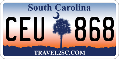 SC license plate CEU868