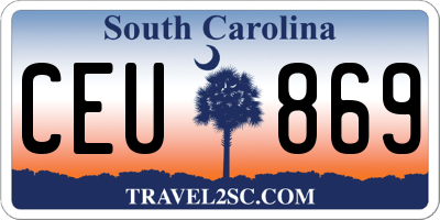 SC license plate CEU869