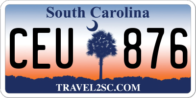 SC license plate CEU876