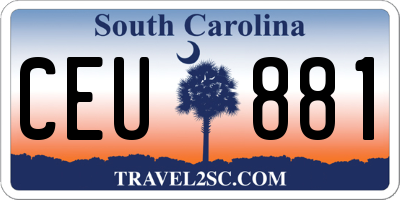 SC license plate CEU881