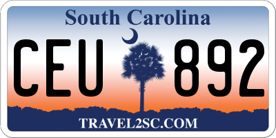 SC license plate CEU892