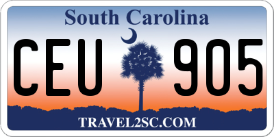 SC license plate CEU905