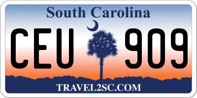 SC license plate CEU909