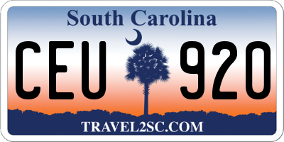 SC license plate CEU920