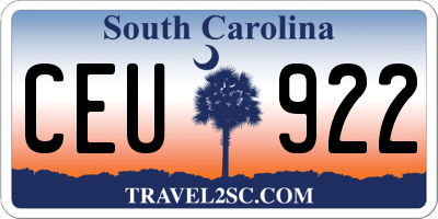 SC license plate CEU922
