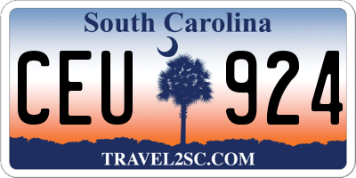 SC license plate CEU924