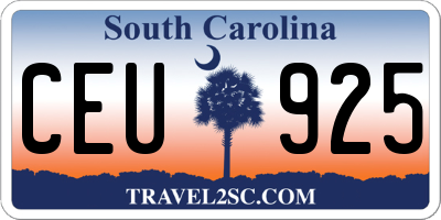 SC license plate CEU925