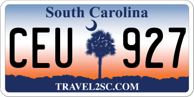 SC license plate CEU927