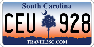SC license plate CEU928