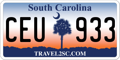 SC license plate CEU933