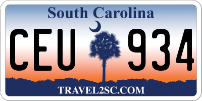 SC license plate CEU934