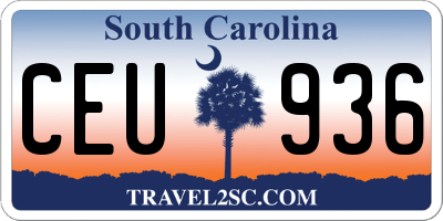 SC license plate CEU936