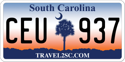 SC license plate CEU937