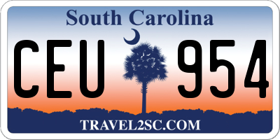 SC license plate CEU954
