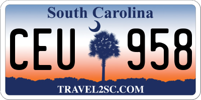 SC license plate CEU958