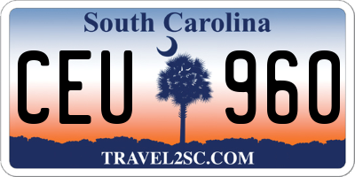 SC license plate CEU960