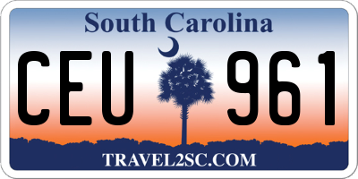 SC license plate CEU961