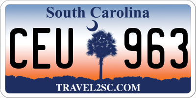 SC license plate CEU963